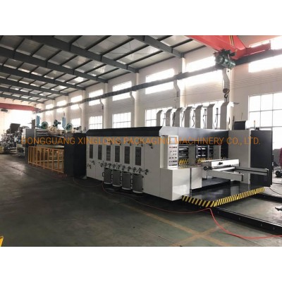 Automated Flexo Printing Slotting Die-Cutting Folding Gluing Corrugated Carton Box Making Machine